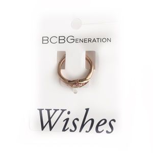 BCBGENERATION RING ROSE GOLD FAUX DIAMOND BOHO